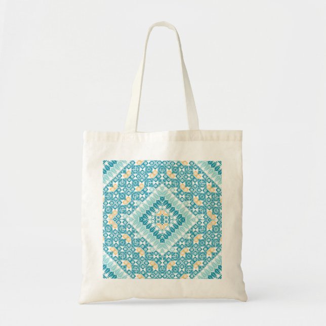 Palestinian Embroidery pattern Printed Design Tote Bag (Front)