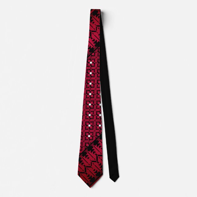 Palestinian Embroidery Tatreez printed design 2 Tie (Front)