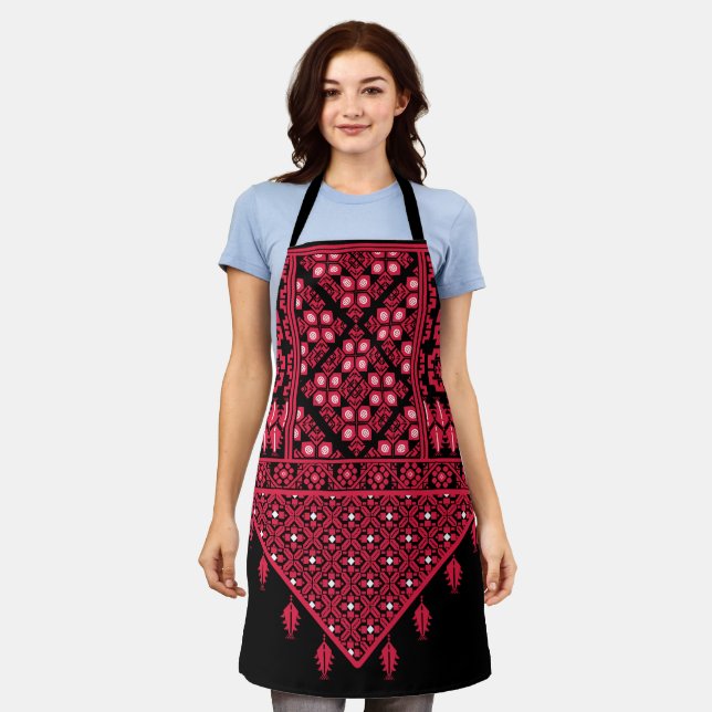 Palestinian Embroidery Tatreez printed design Apron (Worn)