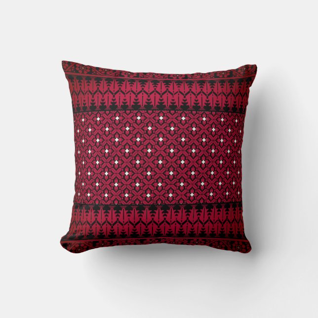 Palestinian Embroidery Tatreez printed design  Cushion (Front)