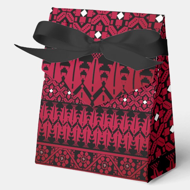 Palestinian Embroidery Tatreez printed design  Favour Box (Front)
