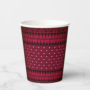 Palestinian Embroidery Tatreez printed Design Paper Cups