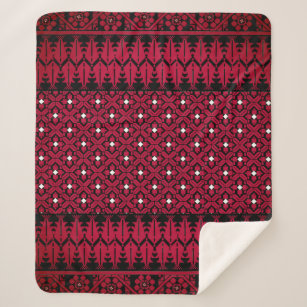 Palestinian Embroidery Tatreez printed design  Sherpa Blanket