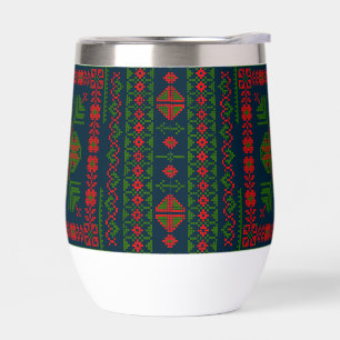 Palestinian Embroidery Tatreez red green 5 Pattern