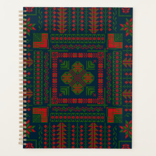 Palestinian Embroidery Tatreez red green 5 Pattern Planner