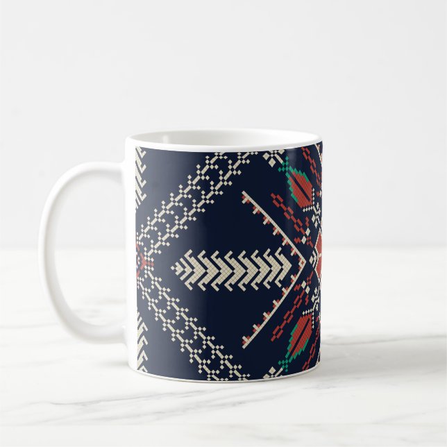 Palestinian Embroidery: Traditional Pattern Design Coffee Mug (Left)