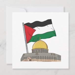 Palestinian flag above the Dome of the Rock Mosque Invitation
