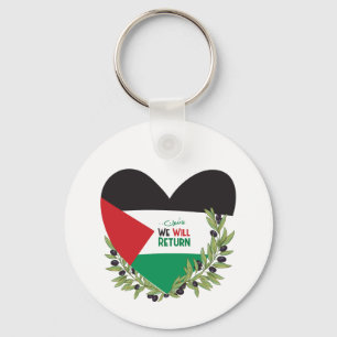 Palestinian Flag and Olive Branches Key Ring
