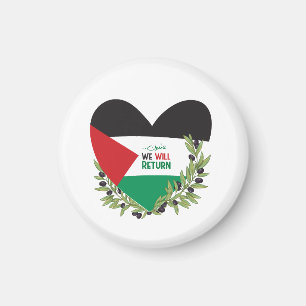 Palestinian Flag and Olive Branches Magnet