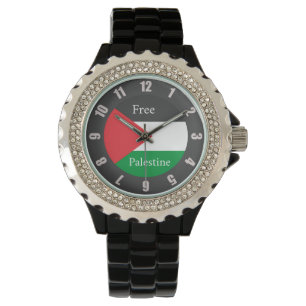 Palestinian flag customised Free Palestine Round C Watch