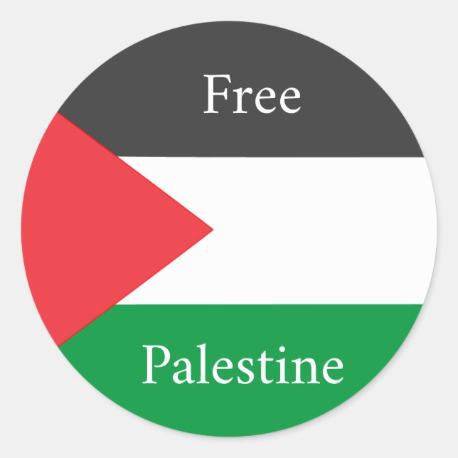 Palestinian flag Free Palestine customised Classic Round Sticker (Front)