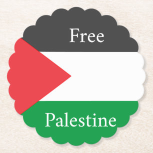 Palestinian flag Free Palestine customised Paper Coaster