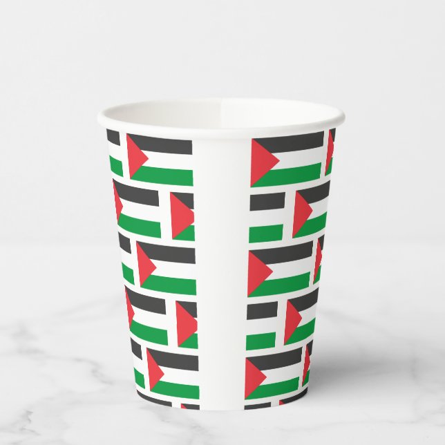 Palestinian flag Free Palestine customised Paper Cups (Left)