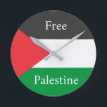 Palestinian flag Free Palestine customised Round Clock<br><div class="desc">Palestinian flag Free Palestine customised</div>