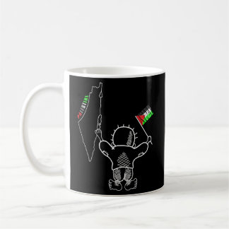 Palestinian Flag Map And Handala Coffee Mug