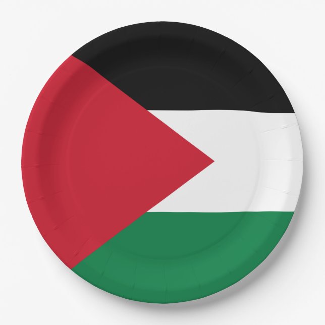 Palestinian Flag (Palestine) Paper Plate (Front)