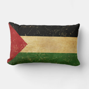 Palestinian Flag Vintage Grunge Lumbar Cushion