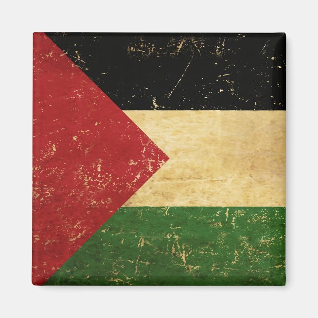 Palestinian Flag Vintage Grunge Magnet (Front)