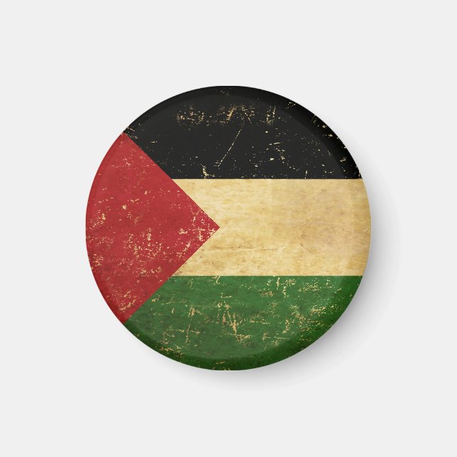 Palestinian Flag Vintage Grunge Magnet (Front)
