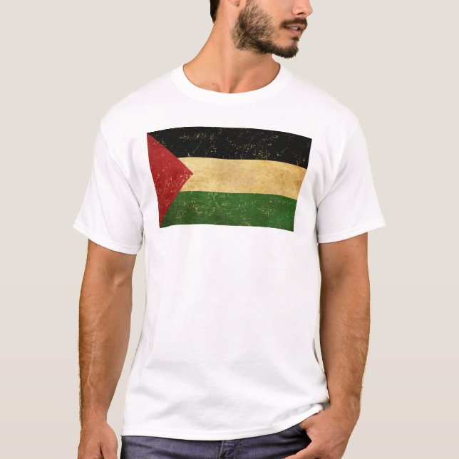 Palestinian Flag Vintage Men's White T-Shirt (Front)