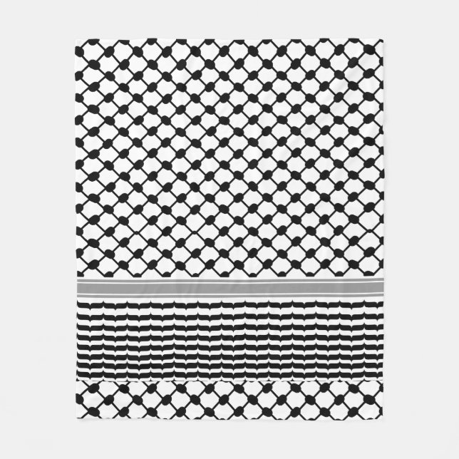 Palestinian Hatta Keffiyeh Kufiya Folk (2 Pattern) Fleece Blanket (Front)