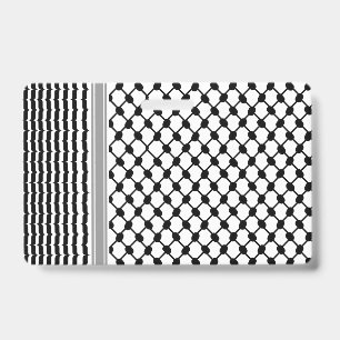 Palestinian Hatta Keffiyeh Kufiya Folk (2 Pattern) ID Badge