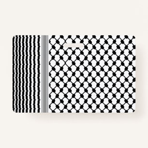Palestinian Hatta Keffiyeh Kufiya Folk (2 Pattern) ID Badge