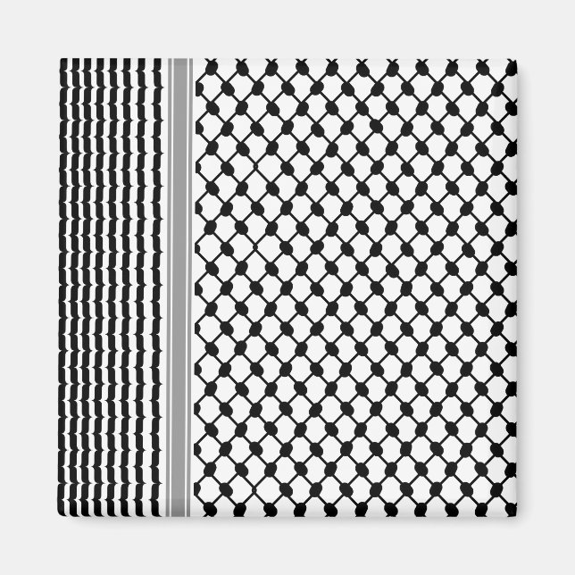 Palestinian Hatta Keffiyeh Kufiya Folk (2 Pattern) Magnet (Front)