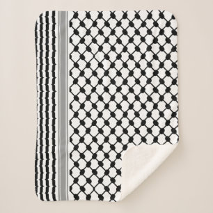 Palestinian Hatta Keffiyeh Kufiya Folk (2 Pattern) Sherpa Blanket