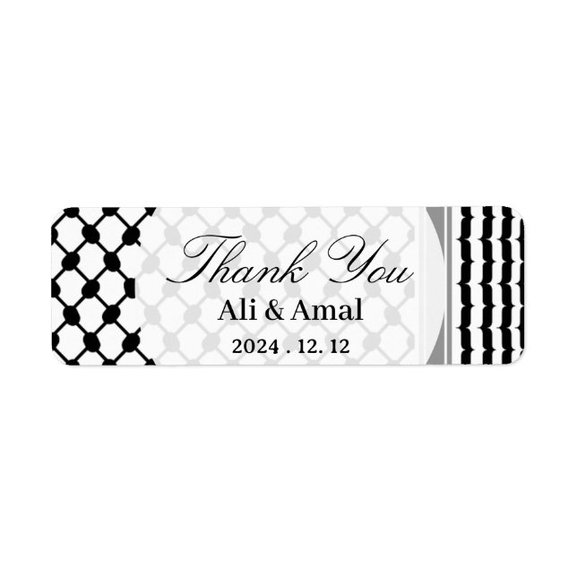 Palestinian Hatta Keffiyeh Thank You Wedding (Front)