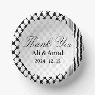 Palestinian Hatta Keffiyeh Thank You Wedding Paper Plate