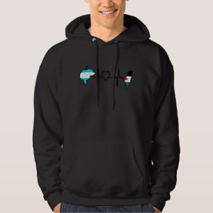 Palestinian Honduras Flag Palestine Honduran Hear Hoodie