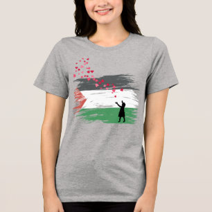 Palestinian Hope & Love T-Shirt – Solidarity Tri-Blend Shirt