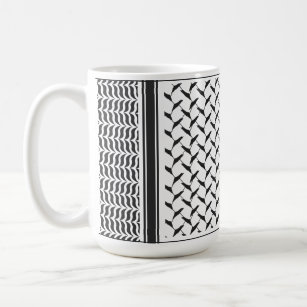Palestinian Joranian kuffiya black and white Coffee Mug