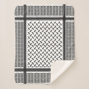 Palestinian Joranian kuffiya black and white Sherpa Blanket