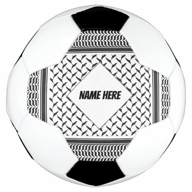 Palestinian Joranian kuffiya black & white shemag  Soccer Ball (Front)