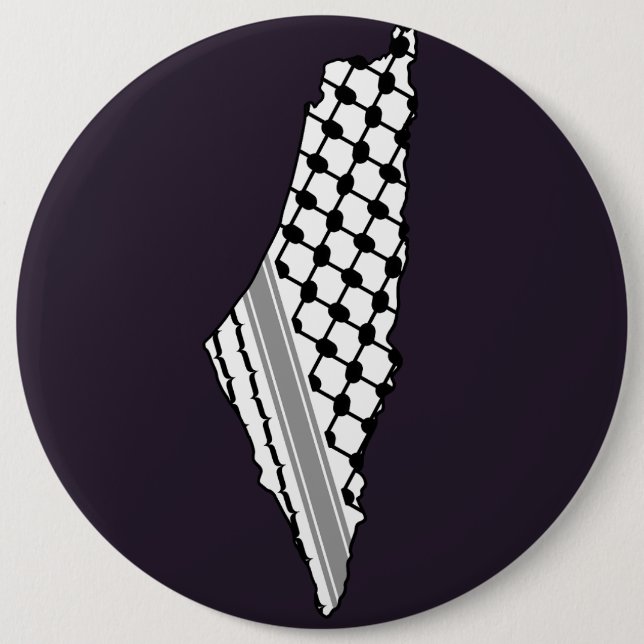 Palestinian keffiyeh, free map of Palestine Kufiya 6 Cm Round Badge (Front)