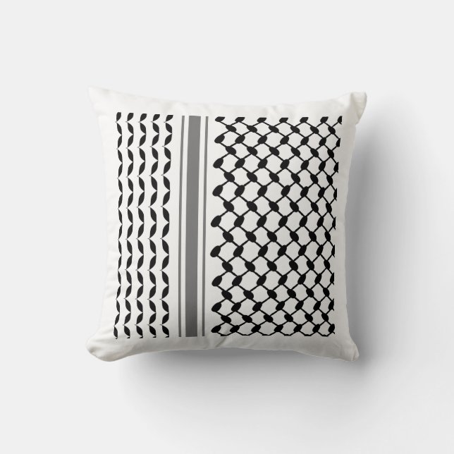 Palestinian keffiyeh (Kūfīyah) pattern Cushion (Front)