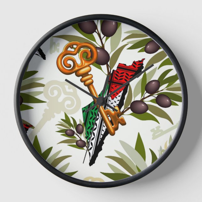 Palestinian Key Symbol of the Right of Return Clock (Front)