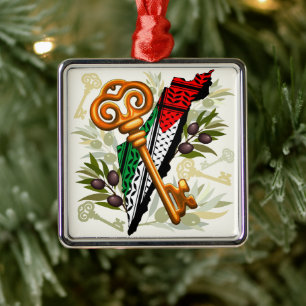 Palestinian Key Symbol of the Right of Return Metal Tree Decoration