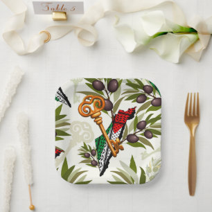 Palestinian Key Symbol of the Right of Return Paper Plate