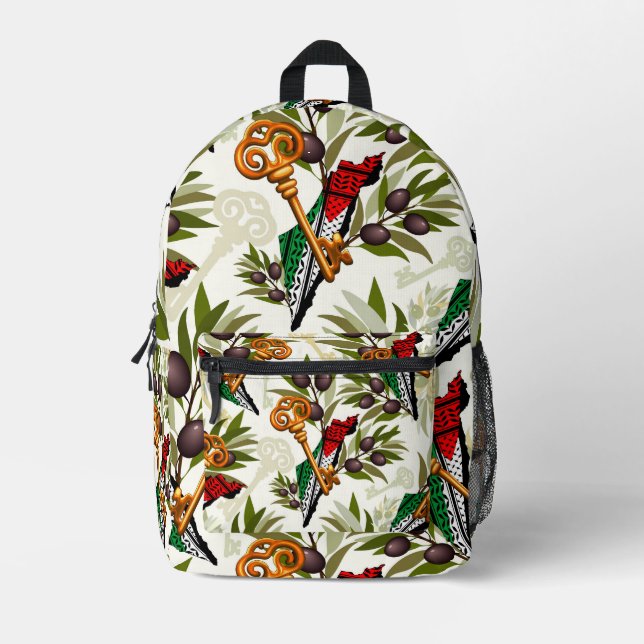 Palestinian Key Symbol of the Right of Return Printed Backpack (Front)