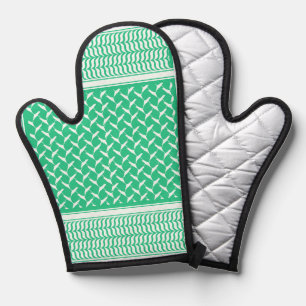 palestinian kuffiya Green Gradient Oven Mitt