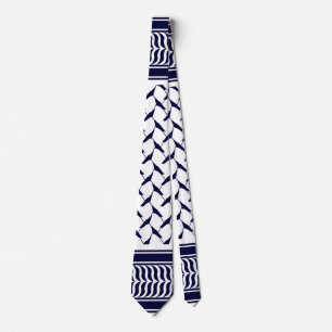 palestinian kuffiya white and dark blue tie