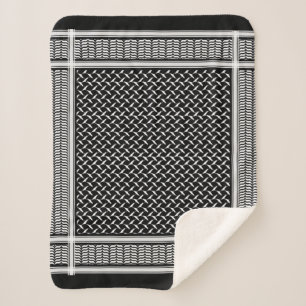Palestinian Kufiya   black Keffiyeh Tapestry Sherpa Blanket