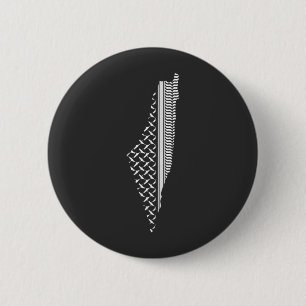 Palestinian map with traditional pattern 6 cm round badge