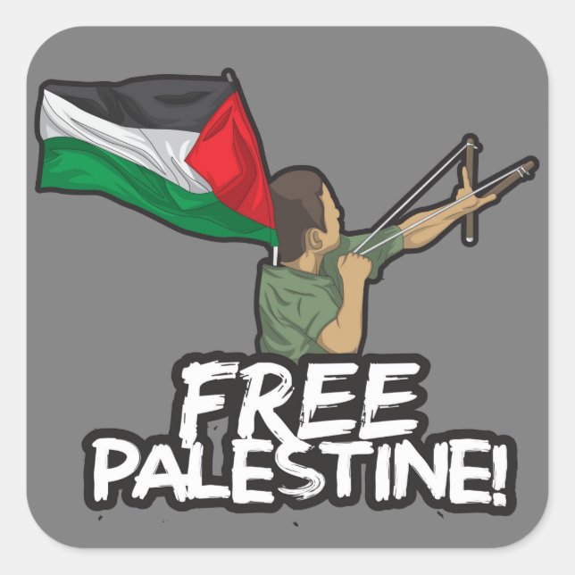 Palestinian Resister kid-flag Palestinians Freedom Square Sticker (Front)