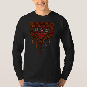 Palestinian Tatreez Cross Stitch Embroidery Art  T-Shirt