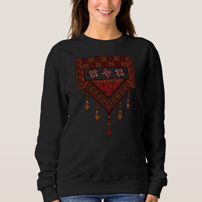 Palestinian Tatreez Embroidery | palestine Art  Sweatshirt (Front)