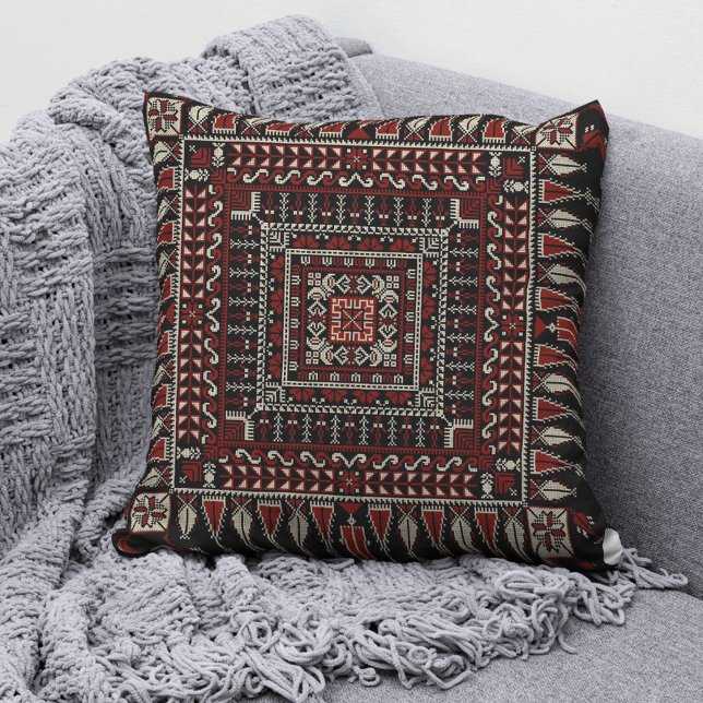 Palestinian Tatreez Fashion Throw Pillow 4 (Creator Uploaded)